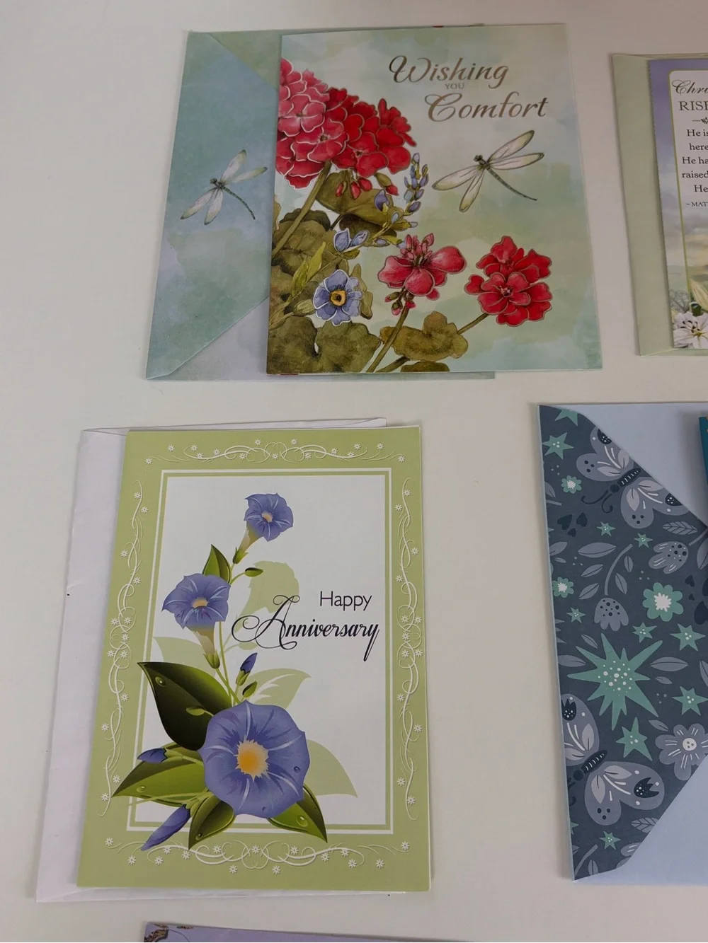 12 Mixed Assortment of Vintage Greeting Cards - Floral & Occasion Designs